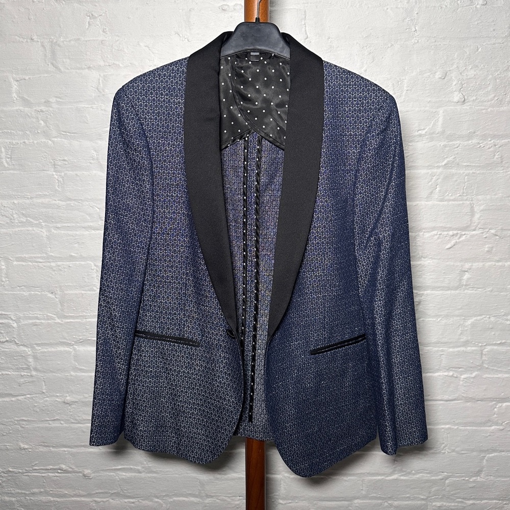 Bonobos tuxedo blazer jacket wedding shawl collar blue